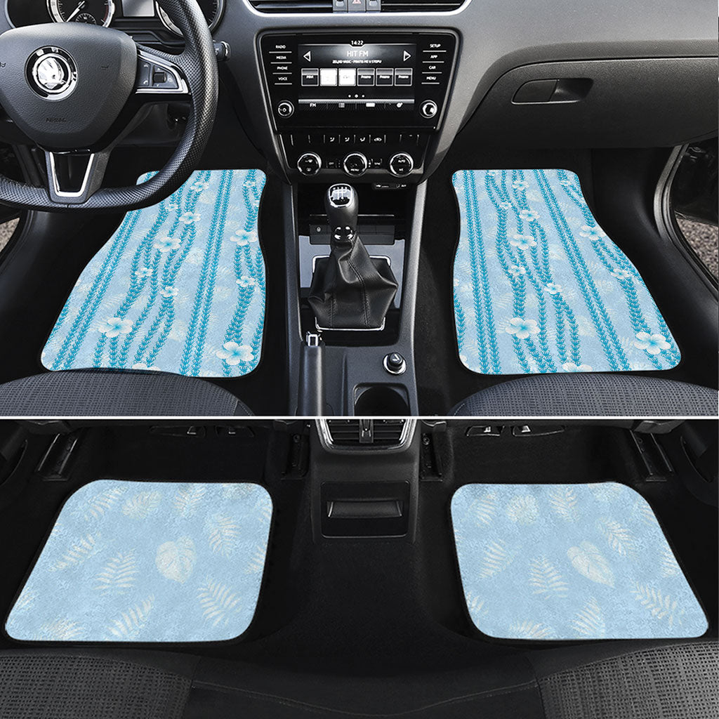 Hawaii Queen Liliuokalani Car Mats Blue Lei Pua Kalaunu