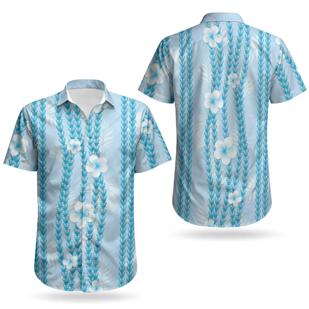 Hawaii Queen Liliuokalani Couples Matching Puletasi and Hawaiian Shirt Blue Lei Pua Kalaunu LT05 - Polynesian Pride
