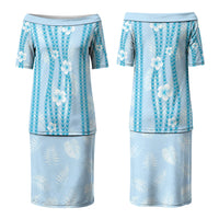 Hawaii Queen Liliuokalani Couples Matching Puletasi and Hawaiian Shirt Blue Lei Pua Kalaunu LT05 - Polynesian Pride