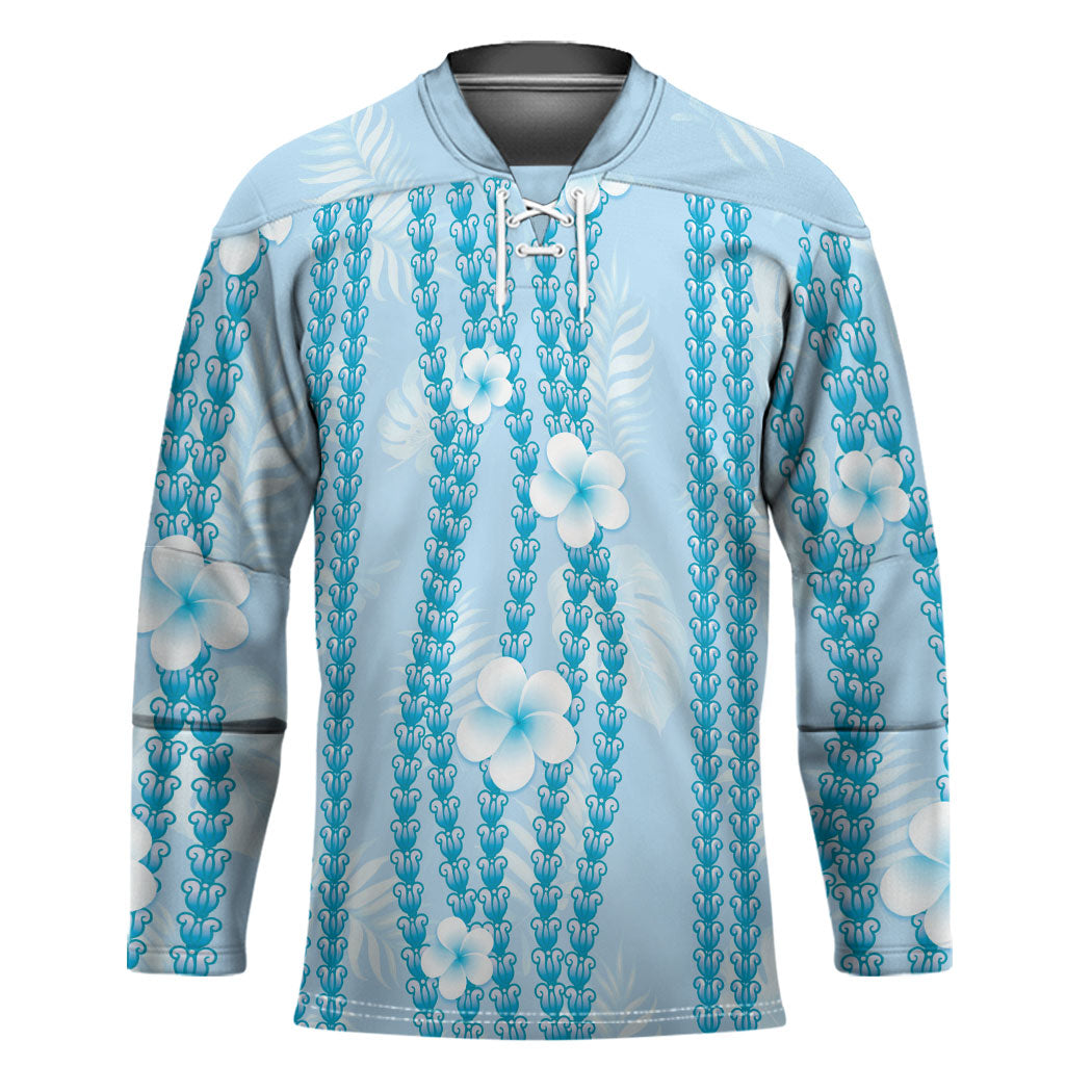Hawaii Queen Liliuokalani Hockey Jersey Blue Lei Pua Kalaunu