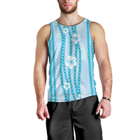 Hawaii Queen Liliuokalani Men Tank Top Blue Lei Pua Kalaunu LT05 - Polynesian Pride
