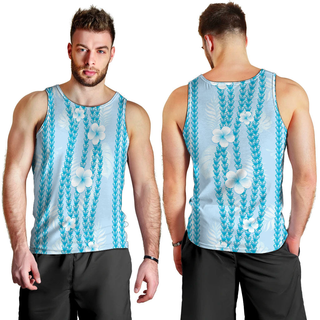 Hawaii Queen Liliuokalani Men Tank Top Blue Lei Pua Kalaunu LT05 - Polynesian Pride