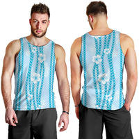 Hawaii Queen Liliuokalani Men Tank Top Blue Lei Pua Kalaunu LT05 - Polynesian Pride