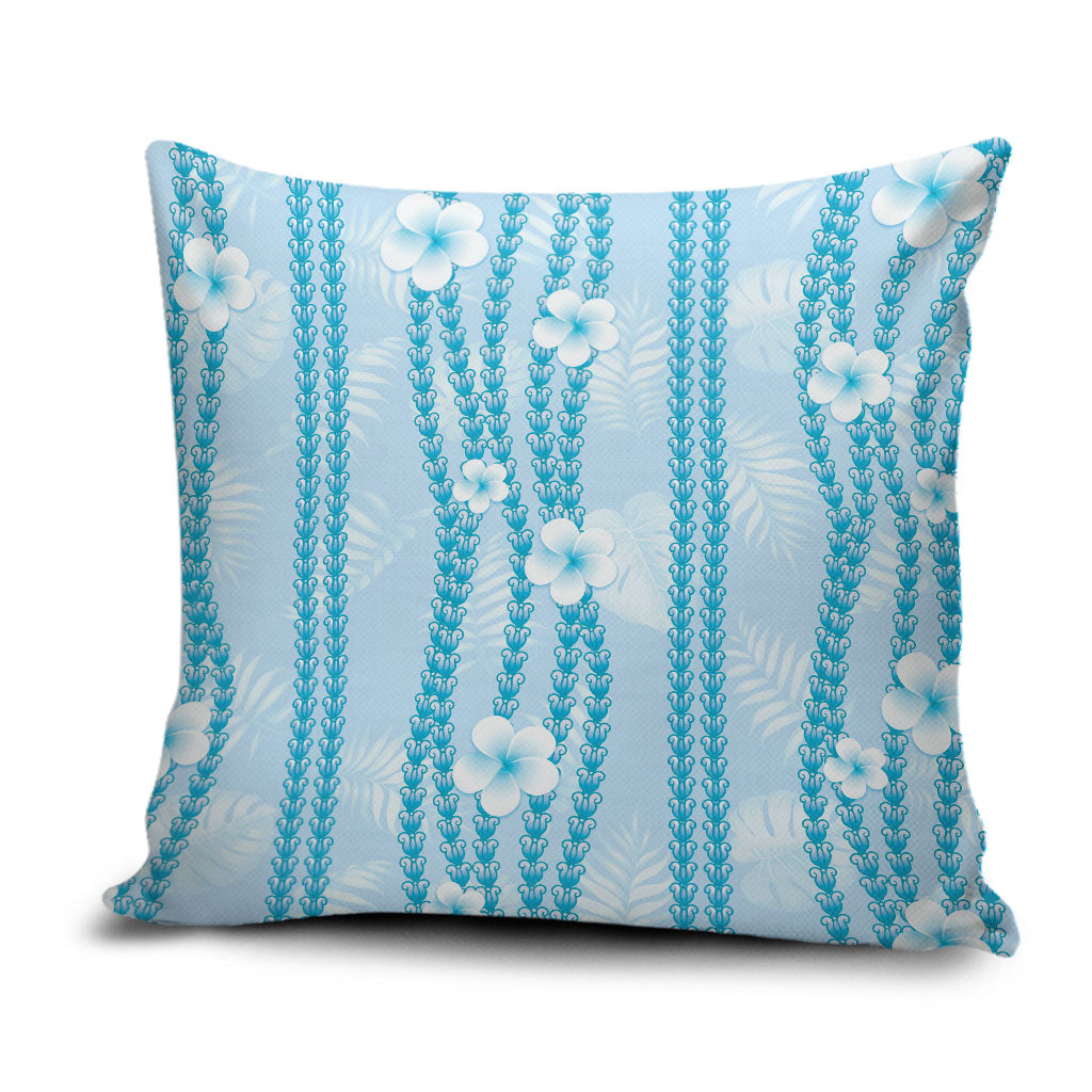 Hawaii Queen Liliuokalani Pillow Cover Blue Lei Pua Kalaunu