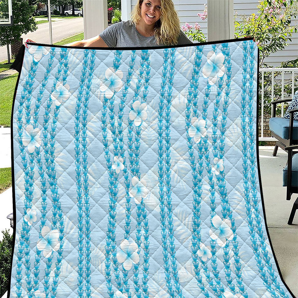 Hawaii Queen Liliuokalani Quilt Blue Lei Pua Kalaunu