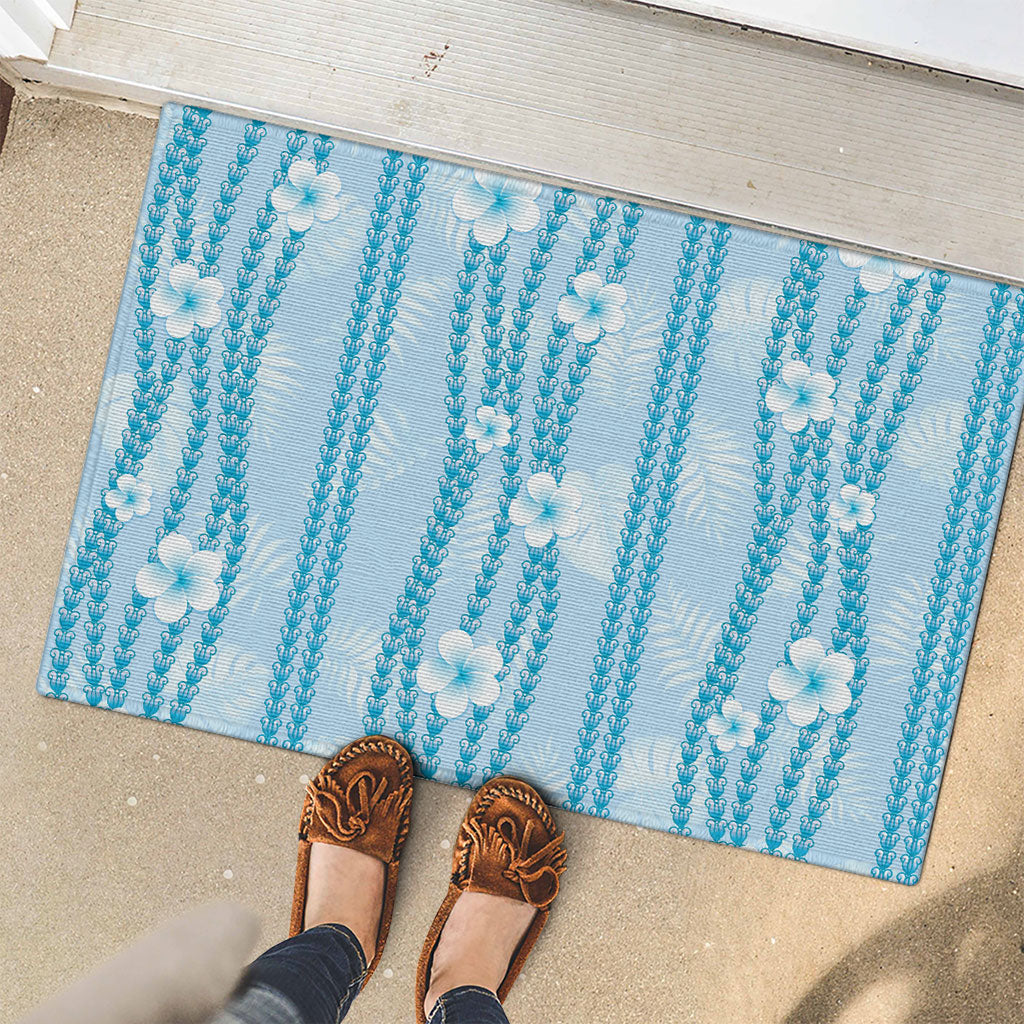 Hawaii Queen Liliuokalani Rubber Doormat Blue Lei Pua Kalaunu LT05 - Polynesian Pride
