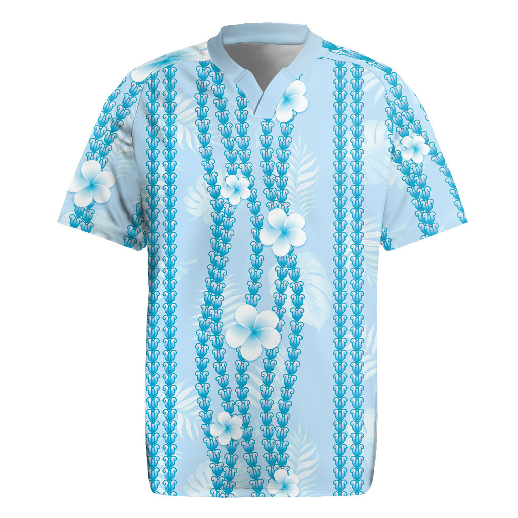 Hawaii Queen Liliuokalani Rugby Jersey Blue Lei Pua Kalaunu