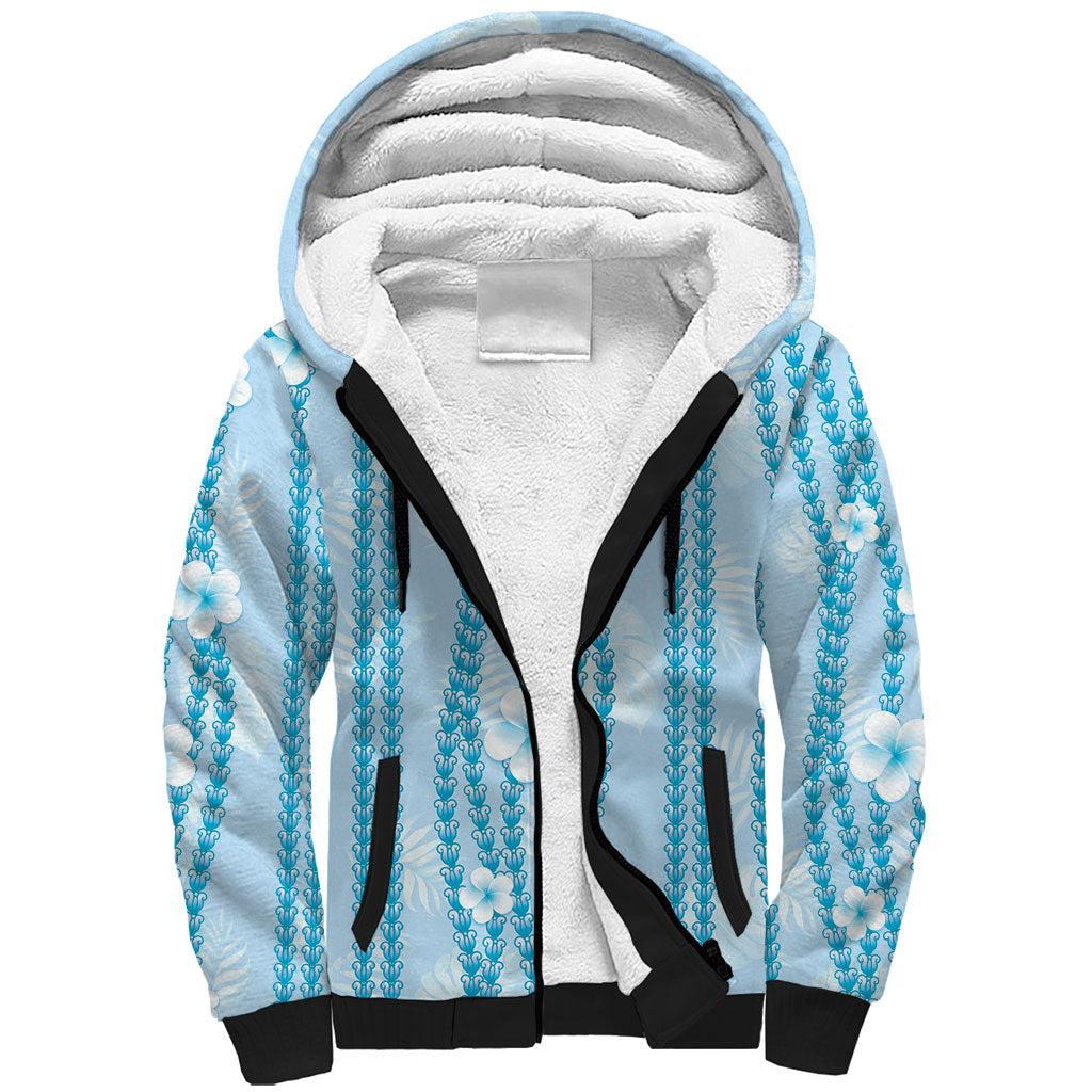 Hawaii Queen Liliuokalani Sherpa Hoodie Blue Lei Pua Kalaunu LT05 Unisex Blue - Polynesian Pride