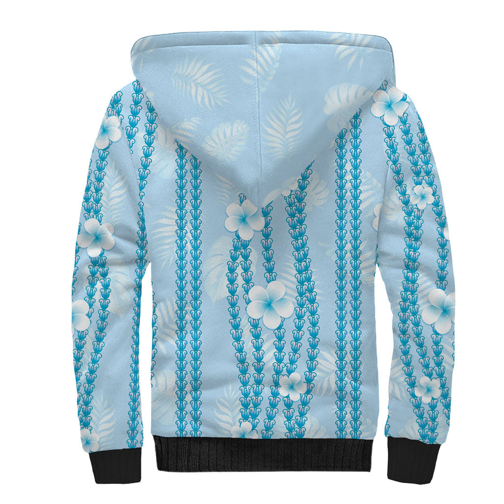 Hawaii Queen Liliuokalani Sherpa Hoodie Blue Lei Pua Kalaunu LT05 - Polynesian Pride