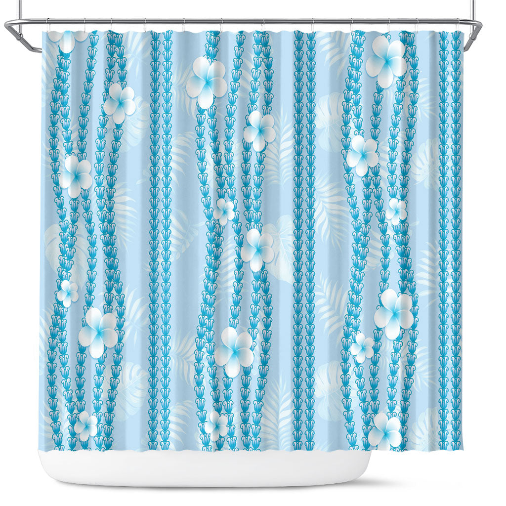 Hawaii Queen Liliuokalani Shower Curtain Blue Lei Pua Kalaunu