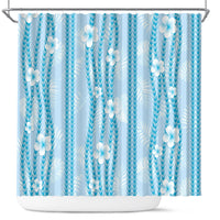 Hawaii Queen Liliuokalani Shower Curtain Blue Lei Pua Kalaunu LT05 Blue - Polynesian Pride