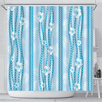 Hawaii Queen Liliuokalani Shower Curtain Blue Lei Pua Kalaunu LT05 - Polynesian Pride