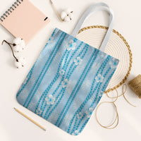 Hawaii Queen Liliuokalani Tote Bag Blue Lei Pua Kalaunu LT05 White Strap One Size Blue - Polynesian Pride