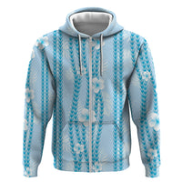 Hawaii Queen Liliuokalani Zip Hoodie Blue Lei Pua Kalaunu LT05 Zip Hoodie Blue - Polynesian Pride