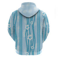 Hawaii Queen Liliuokalani Zip Hoodie Blue Lei Pua Kalaunu LT05 - Polynesian Pride
