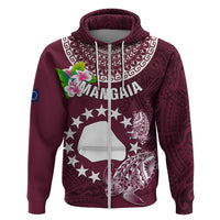 Personalized Cook Islands Mangaia Hoodie Coat Of Arms Plumeria Polynesian Turtle LT05 - Polynesian Pride