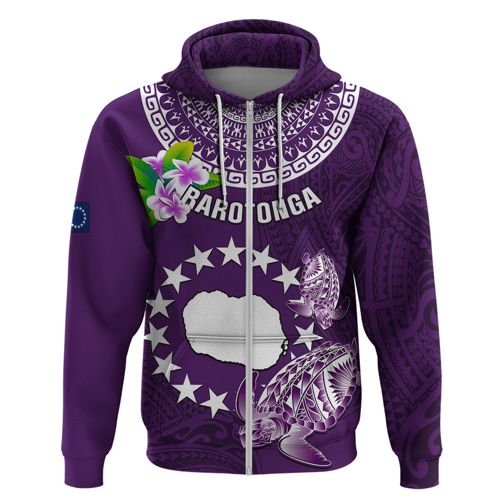 Personalized Cook Islands Rarotonga Hoodie Coat Of Arms Plumeria Polynesian Turtle LT05 - Polynesian Pride