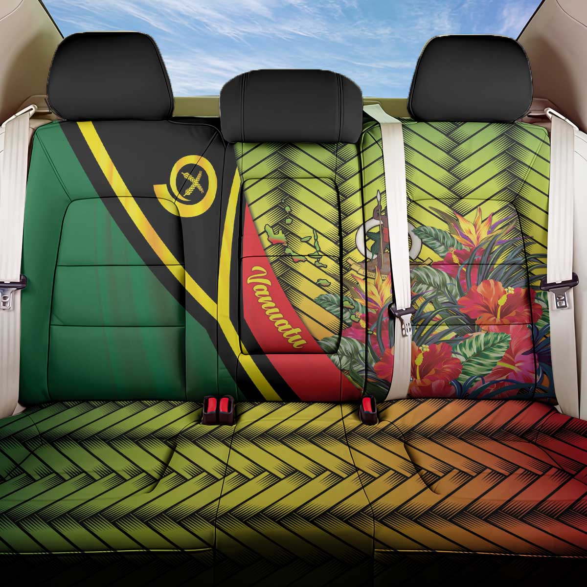 Vanuatu Constitution Day Back Car Seat Cover Long Live Vanuatu - Polynesian Pride