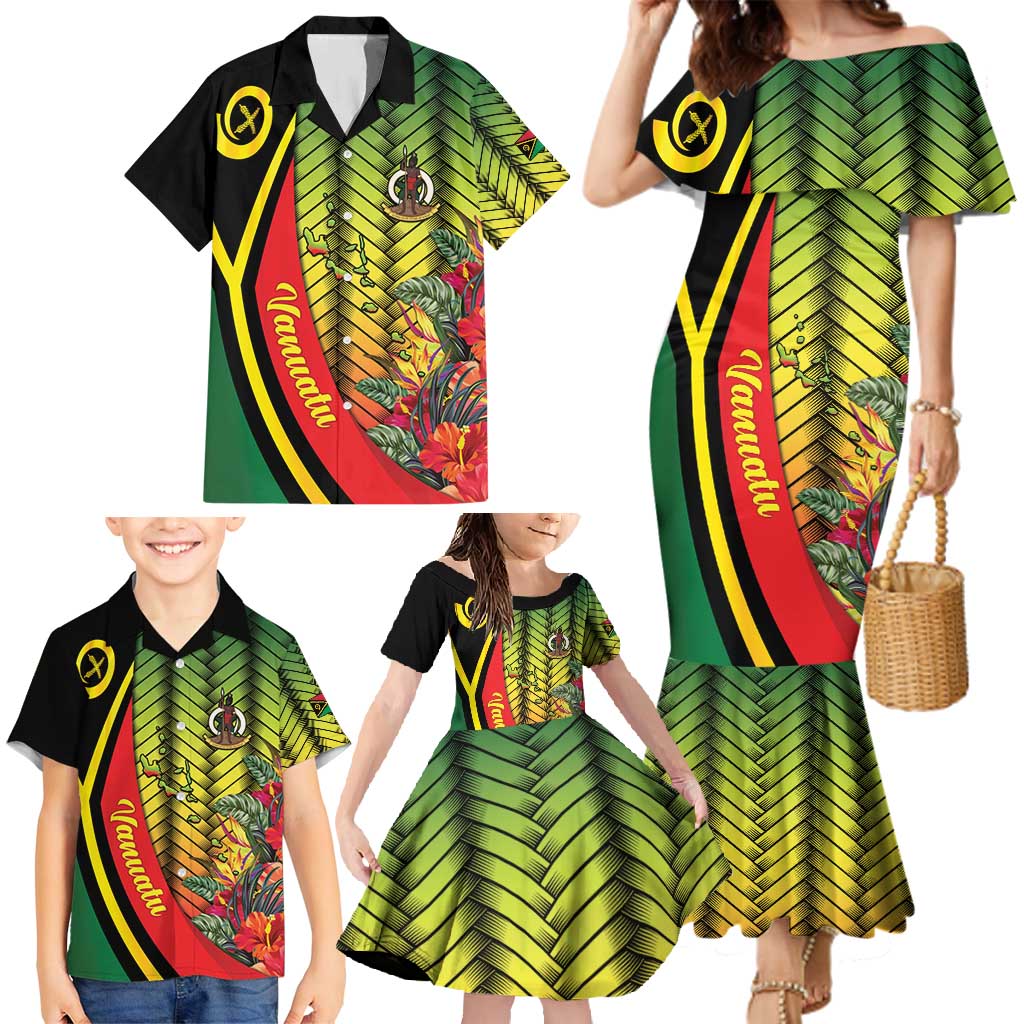 Vanuatu Constitution Day Family Matching Mermaid Dress and Hawaiian Shirt Long Live Vanuatu LT05 - Polynesian Pride
