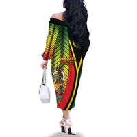 Vanuatu Constitution Day Family Matching Off The Shoulder Long Sleeve Dress and Hawaiian Shirt Long Live Vanuatu LT05 - Polynesian Pride