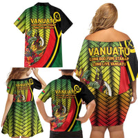 Vanuatu Constitution Day Family Matching Off Shoulder Short Dress and Hawaiian Shirt Long Live Vanuatu LT05 - Polynesian Pride