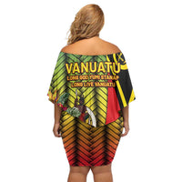 Vanuatu Constitution Day Family Matching Off Shoulder Short Dress and Hawaiian Shirt Long Live Vanuatu LT05 - Polynesian Pride
