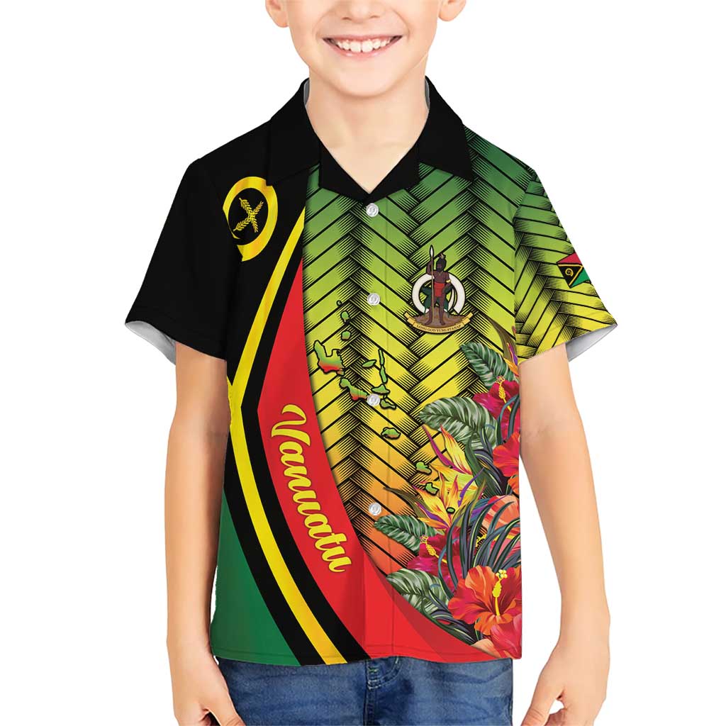 Vanuatu Constitution Day Family Matching Short Sleeve Bodycon Dress and Hawaiian Shirt Long Live Vanuatu LT05 Son's Shirt Colorful - Polynesian Pride