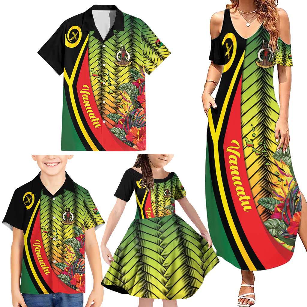 Vanuatu Constitution Day Family Matching Summer Maxi Dress and Hawaiian Shirt Long Live Vanuatu LT05 - Polynesian Pride