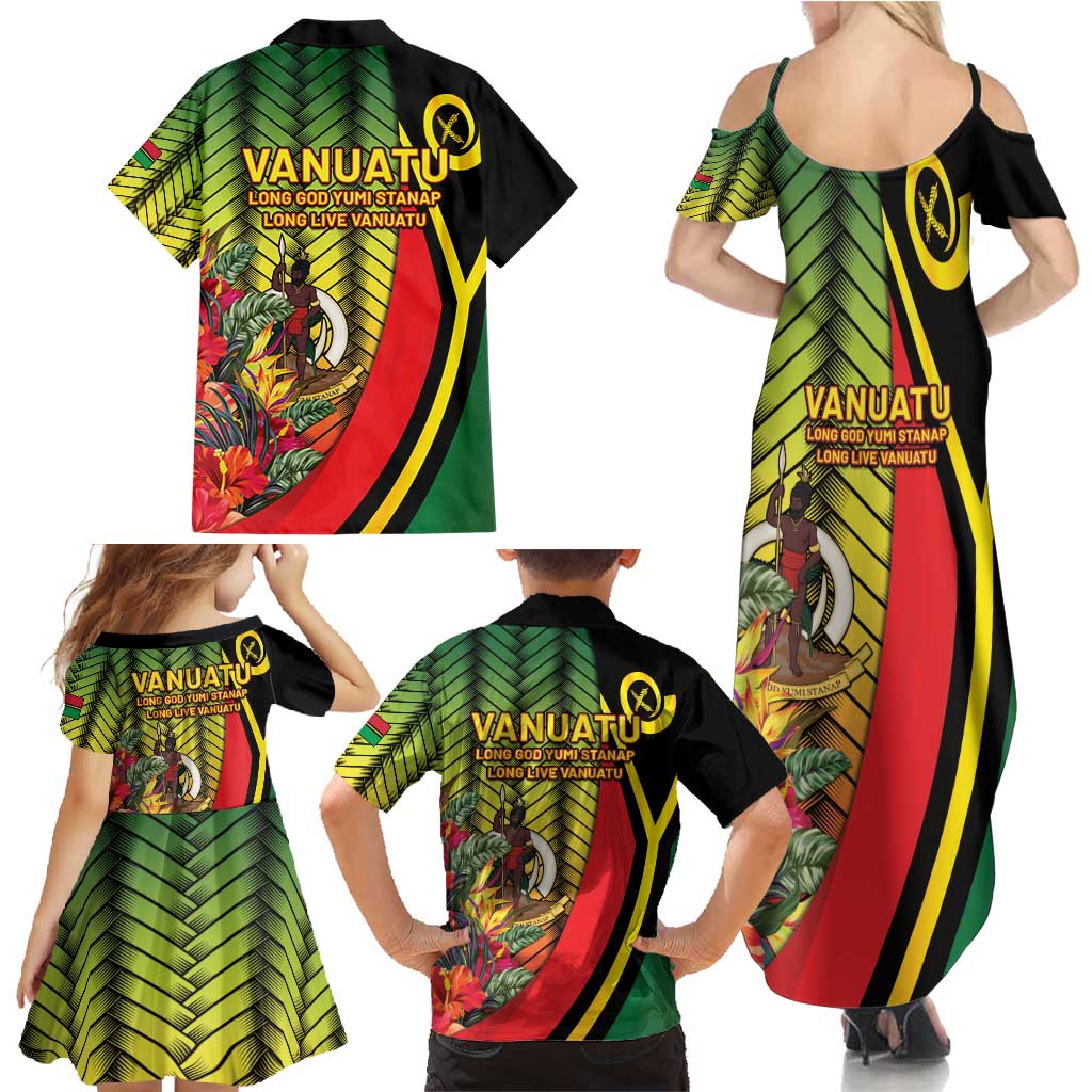 Vanuatu Constitution Day Family Matching Summer Maxi Dress and Hawaiian Shirt Long Live Vanuatu LT05 - Polynesian Pride
