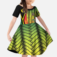 Vanuatu Constitution Day Family Matching Tank Maxi Dress and Hawaiian Shirt Long Live Vanuatu LT05 Daughter's Dress Colorful - Polynesian Pride