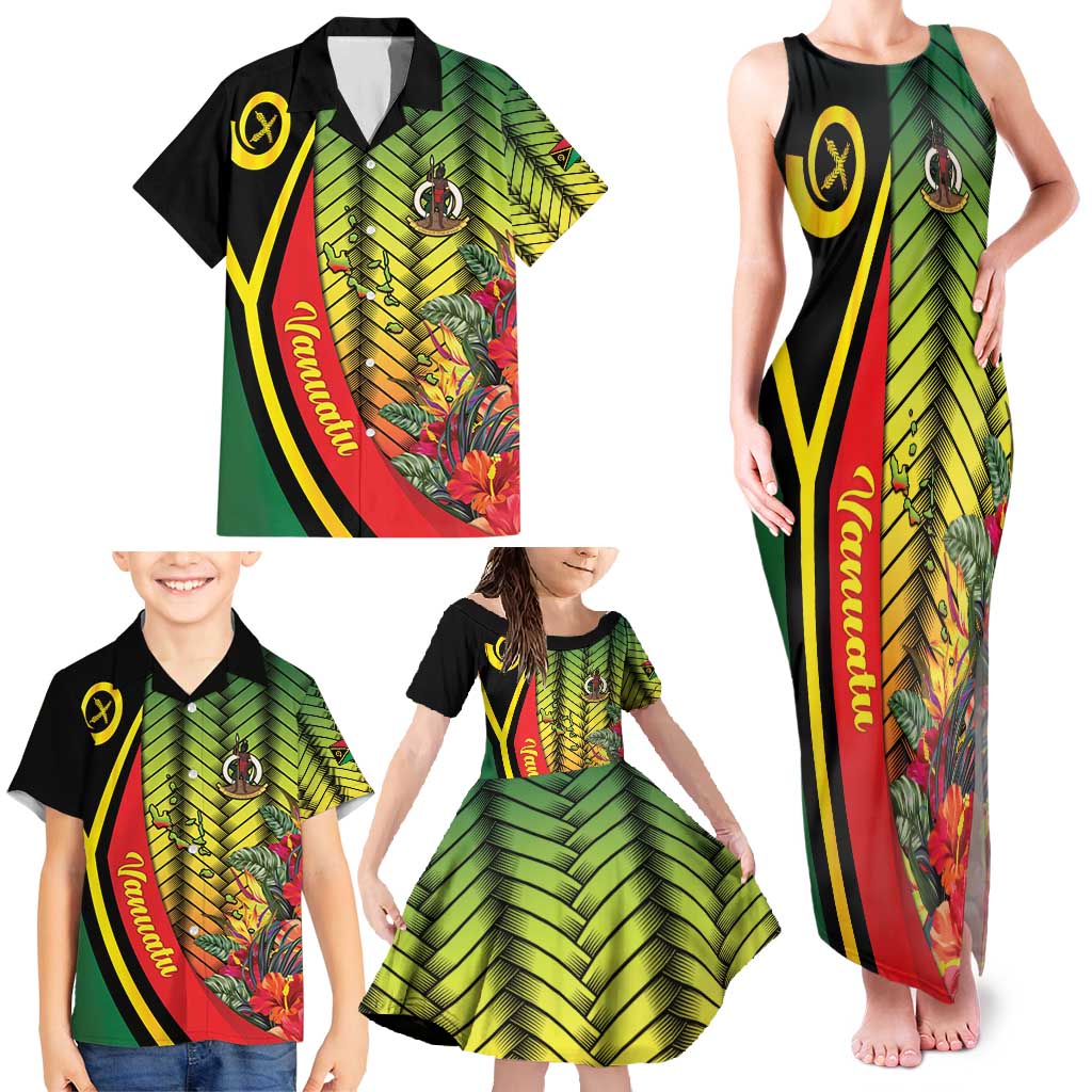 Vanuatu Constitution Day Family Matching Tank Maxi Dress and Hawaiian Shirt Long Live Vanuatu LT05 - Polynesian Pride