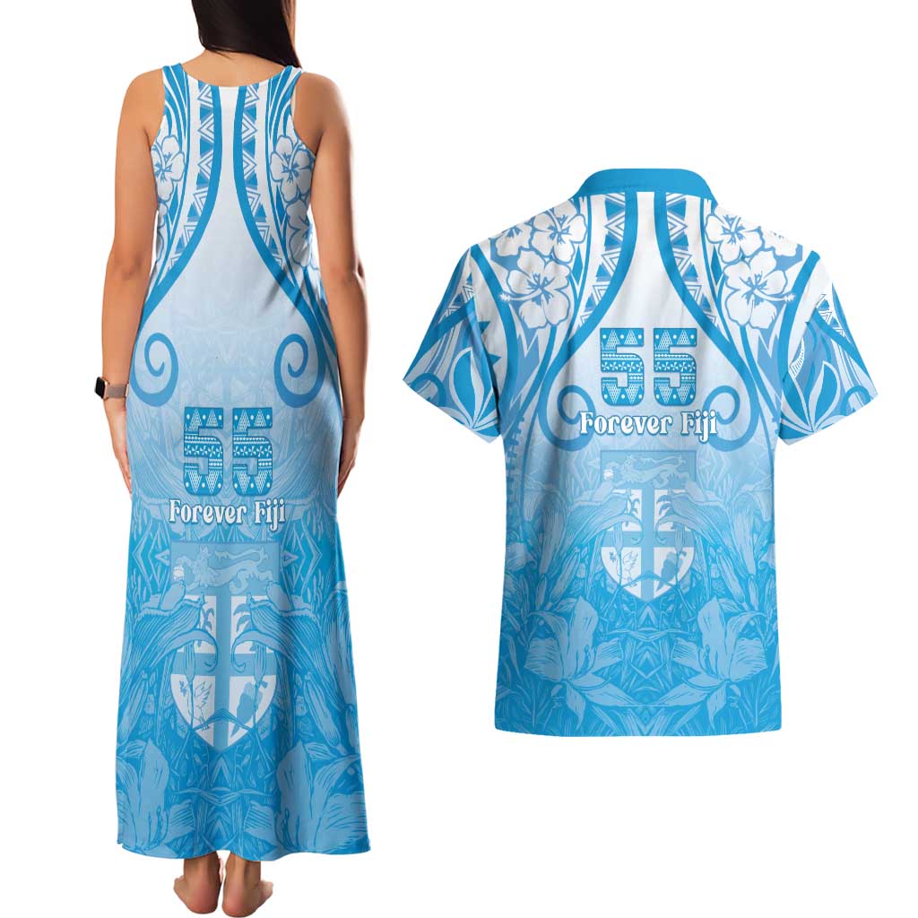 Fiji Day Couples Matching Tank Maxi Dress and Hawaiian Shirt 55th Anniversary Forever Fiji LT05 - Polynesian Pride
