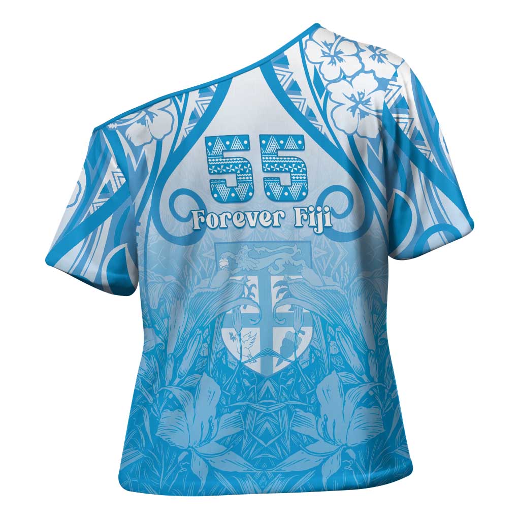 Fiji Day Cross Shoulder Shirt 55th Anniversary Forever Fiji LT05 - Polynesian Pride