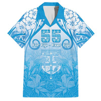 Fiji Day Family Matching Off The Shoulder Long Sleeve Dress and Hawaiian Shirt 55th Anniversary Forever Fiji LT05 Dad's Shirt - Short Sleeve Blue - Polynesian Pride
