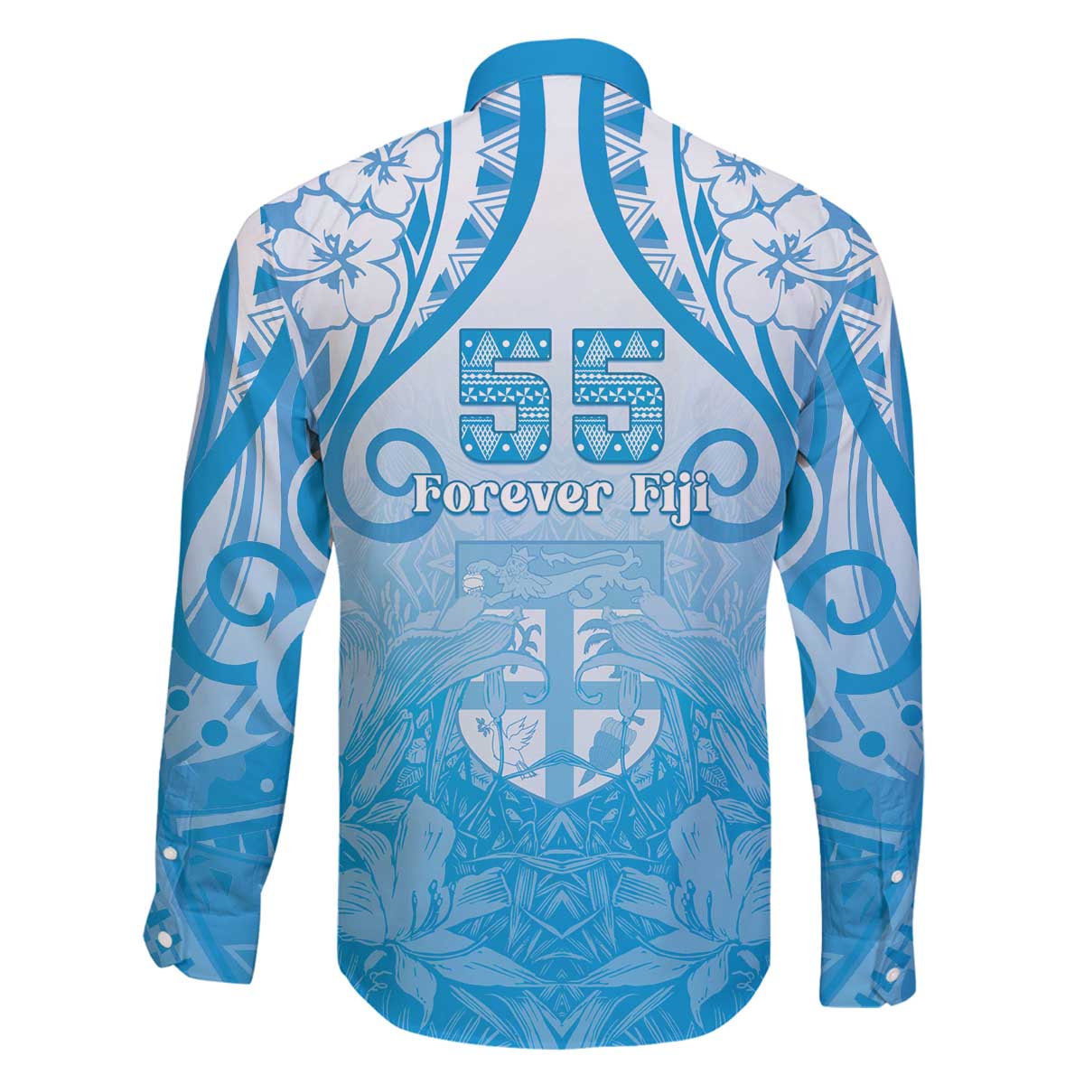 Fiji Day Family Matching Off The Shoulder Long Sleeve Dress and Hawaiian Shirt 55th Anniversary Forever Fiji LT05 - Polynesian Pride