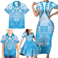 Fiji Day Family Matching Short Sleeve Bodycon Dress and Hawaiian Shirt 55th Anniversary Forever Fiji LT05 - Polynesian Pride