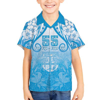 Fiji Day Family Matching Summer Maxi Dress and Hawaiian Shirt 55th Anniversary Forever Fiji LT05 Son's Shirt Blue - Polynesian Pride