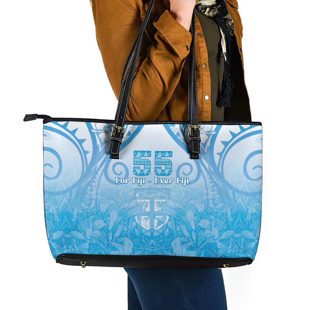 Fiji Day Leather Tote Bag 55th Anniversary Forever Fiji - Polynesian Pride