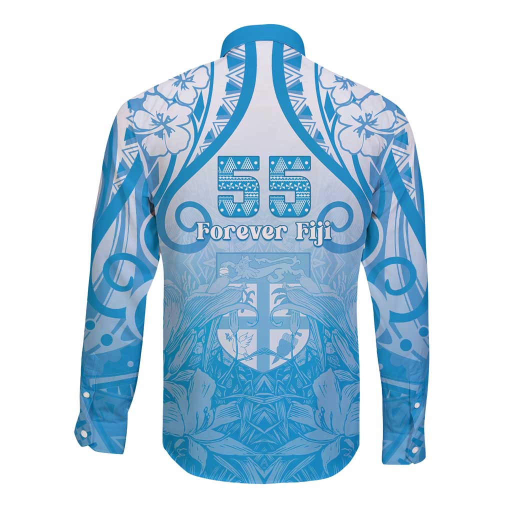 Fiji Day Long Sleeve Button Shirt 55th Anniversary Forever Fiji - Polynesian Pride