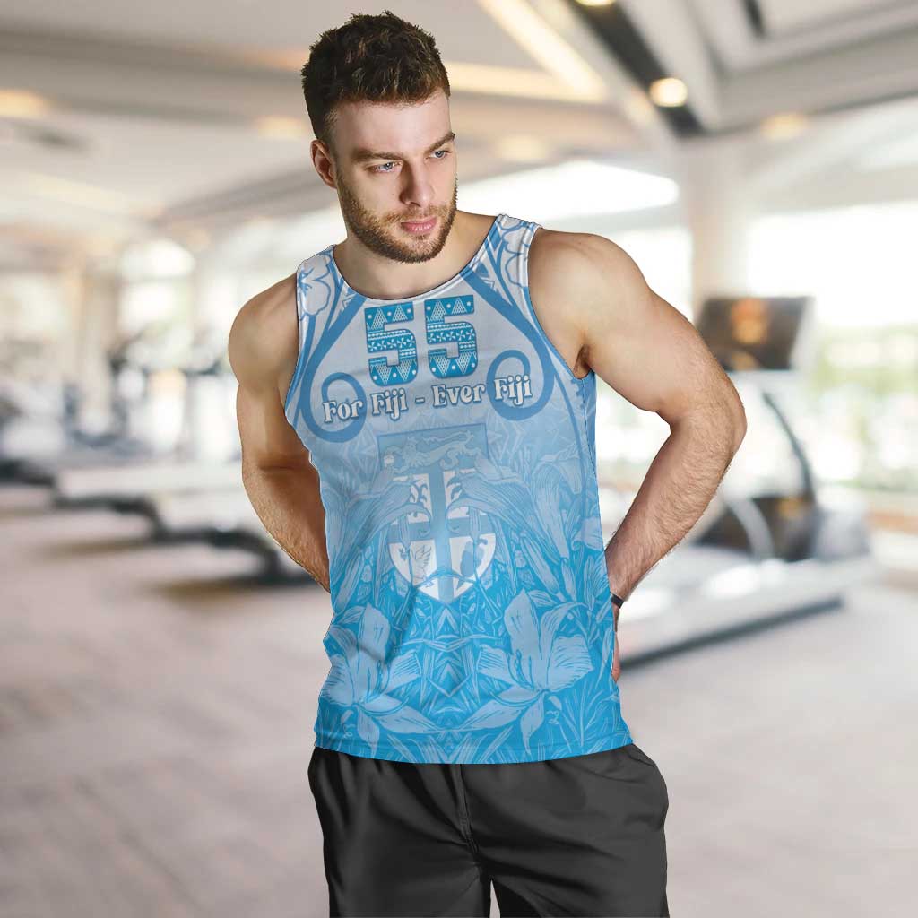 Fiji Day Men Tank Top 55th Anniversary Forever Fiji LT05 Blue - Polynesian Pride