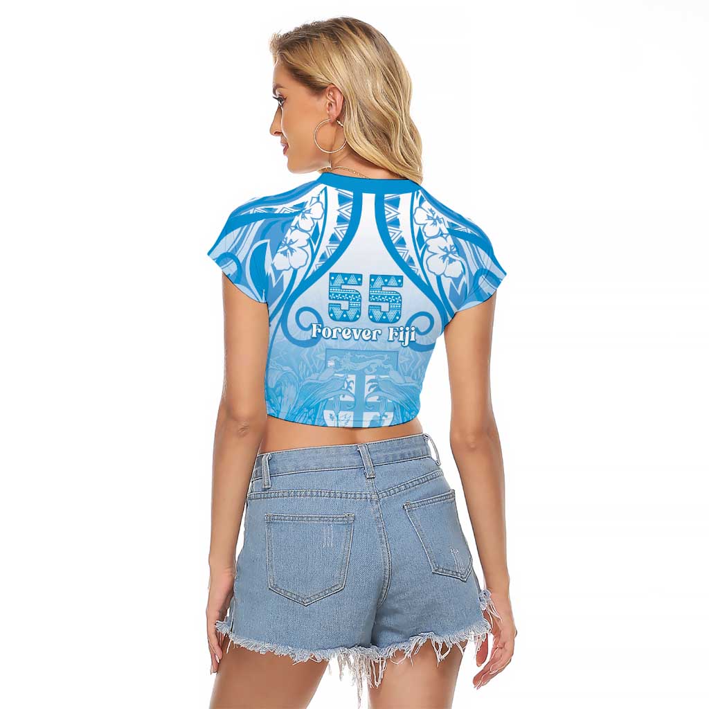Fiji Day Raglan Cropped T Shirt 55th Anniversary Forever Fiji LT05 - Polynesian Pride