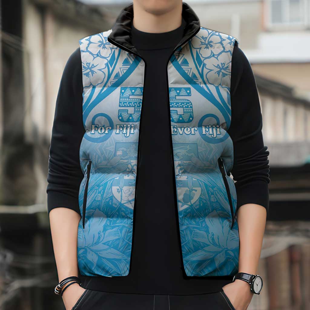 Fiji Day Sleeveless Puffer Jacket 55th Anniversary Forever Fiji LT05 - Polynesian Pride