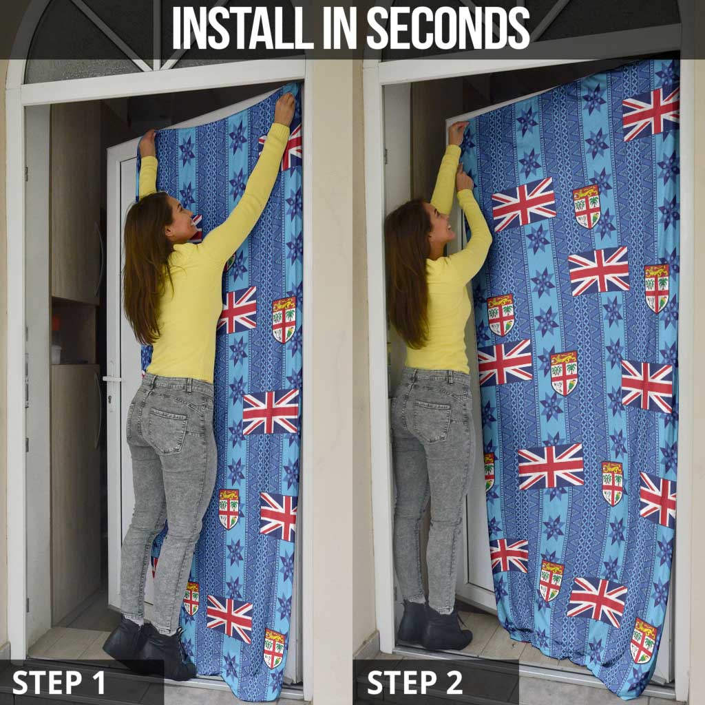Fiji Masi Tapa Door Cover Coat Of Arms - Polynesian Pride