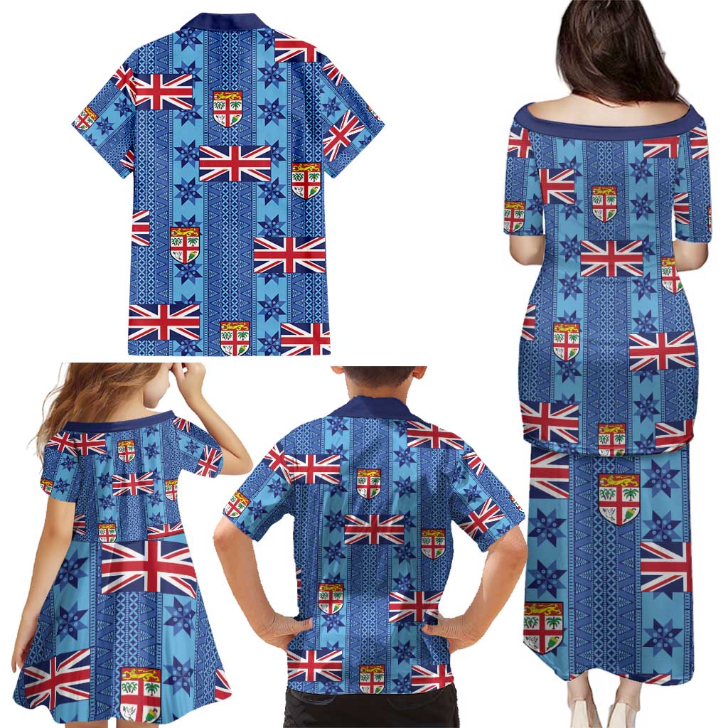 Fiji Masi Tapa Family Matching Puletasi and Hawaiian Shirt Coat Of Arms LT05 - Polynesian Pride