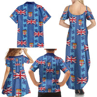 Fiji Masi Tapa Family Matching Summer Maxi Dress and Hawaiian Shirt Coat Of Arms LT05 - Polynesian Pride