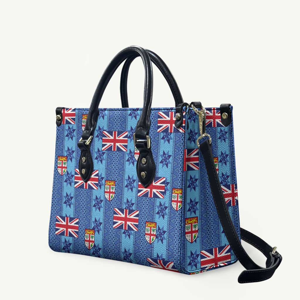 Fiji Masi Tapa Leather Bag Coat Of Arms - Polynesian Pride