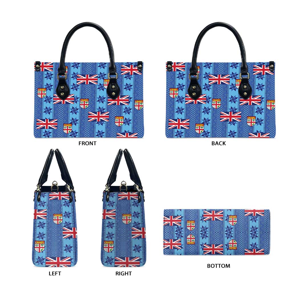 Fiji Masi Tapa Leather Bag Coat Of Arms - Polynesian Pride