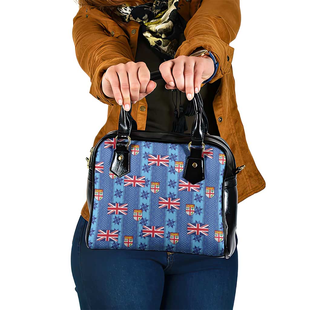 Fiji Masi Tapa Shoulder Handbag Coat Of Arms LT05 One Size Blue - Polynesian Pride