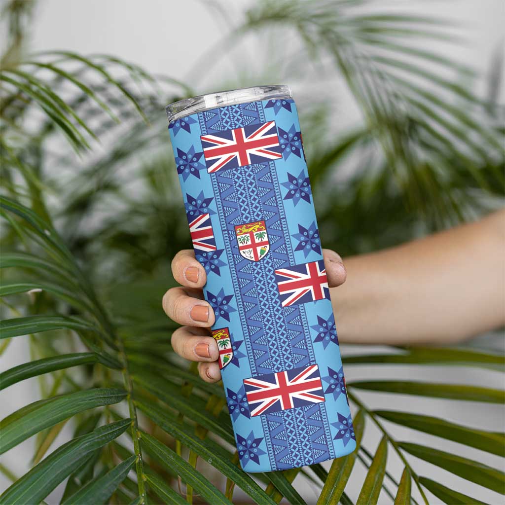 Fiji Masi Tapa Skinny Tumbler Coat Of Arms - Polynesian Pride