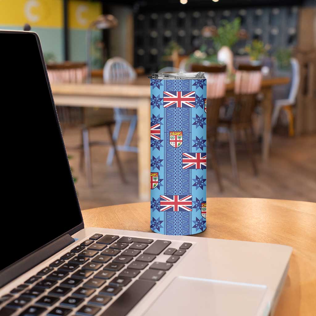 Fiji Masi Tapa Skinny Tumbler Coat Of Arms - Polynesian Pride